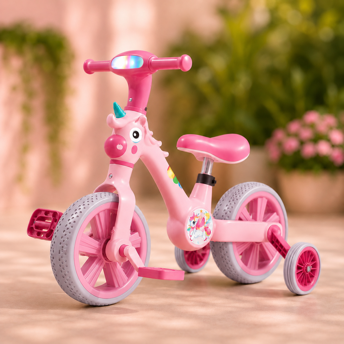AMBERZ Unicorn BeatRide 3-in-1 kids bike infographic