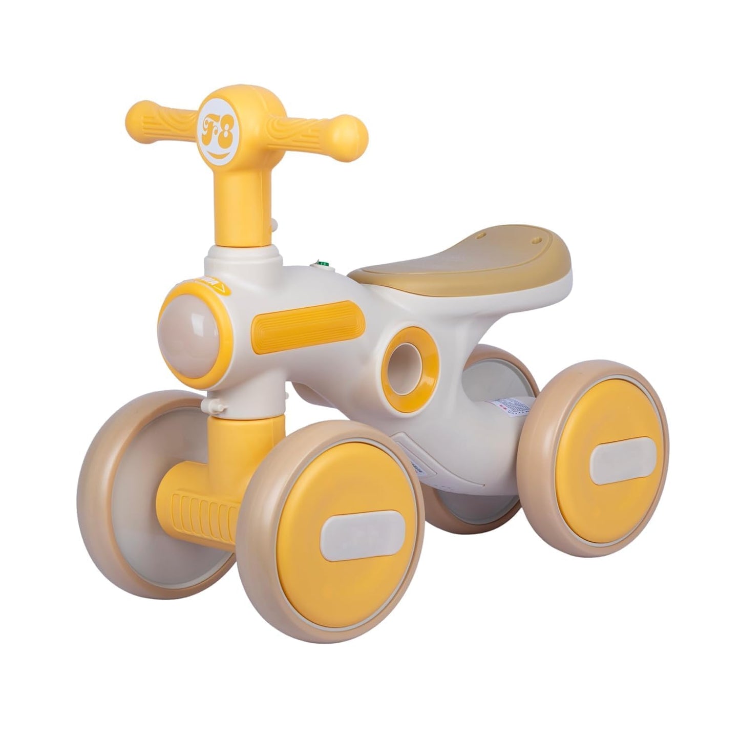 AMBERZ KB-065 Premium Baby Balance Bike for 1-3 Years | 4-Wheel Toddler Ride-On Bike | No Pedal First Balance Training Bike | Silent Wheels | Ergonomic Seat | Indoor & Outdoor Ride-On Toy for Boys & Girls