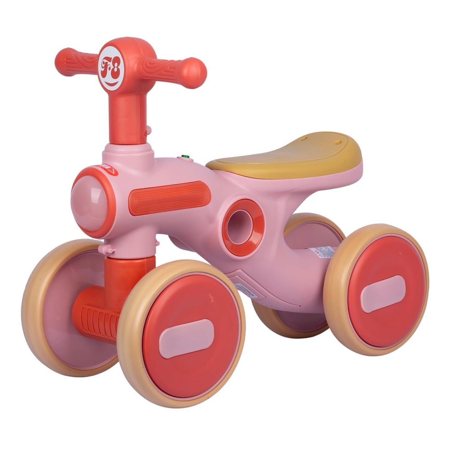 AMBERZ KB-065 Premium Baby Balance Bike for 1-3 Years | 4-Wheel Toddler Ride-On Bike | No Pedal First Balance Training Bike | Silent Wheels | Ergonomic Seat | Indoor & Outdoor Ride-On Toy for Boys & Girls