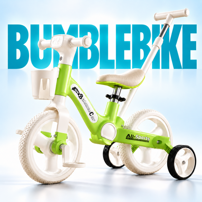 AMBERZ BumbleBike 4 in 1 Convertible Tricycle for 1.5 to 5 Years Kids with Parent Push Handle.