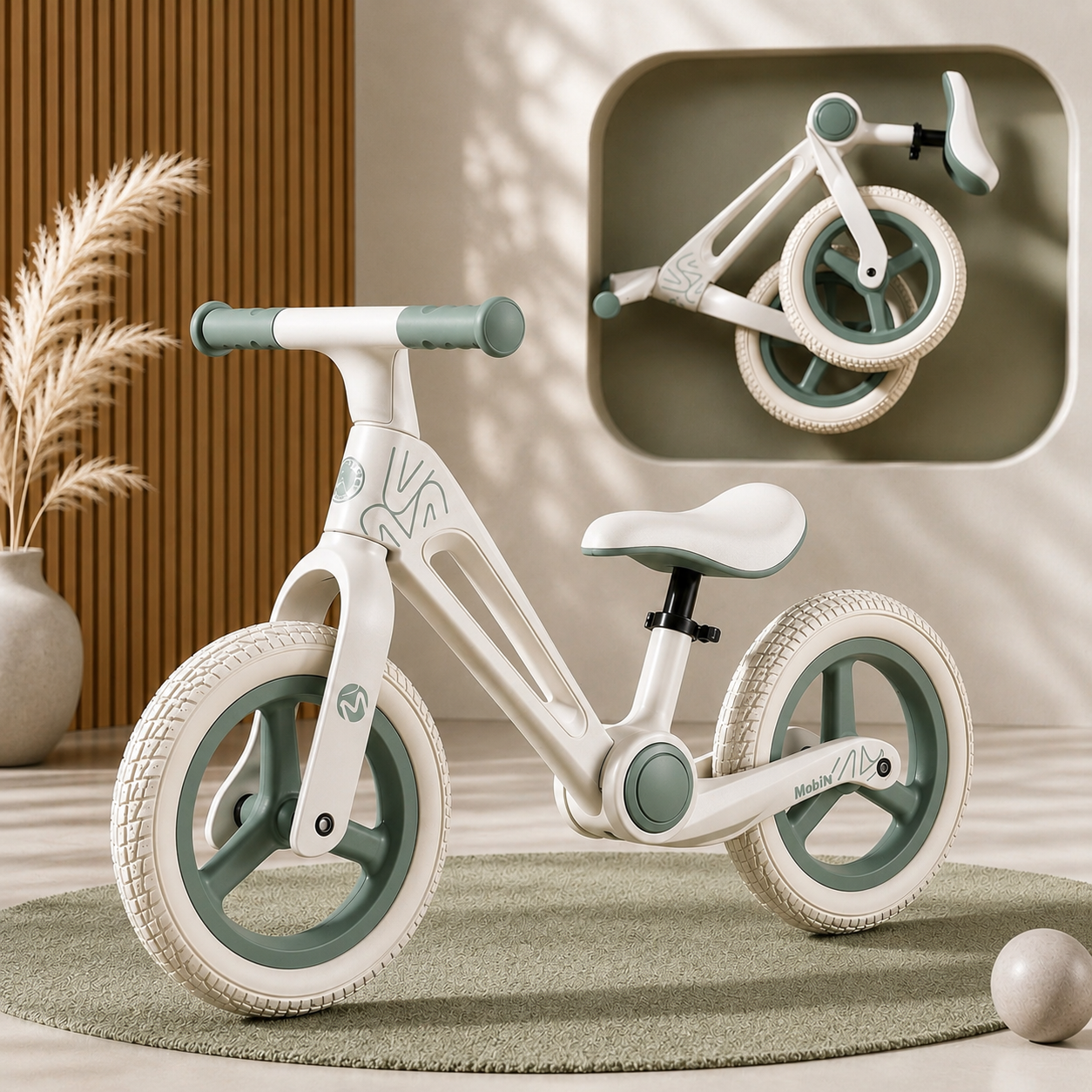 AMBERZ Foldster Balance Bike for Kids 2 to 5 Years Old | Foldable Toddler Cycle Without Pedals | Adjustable Seat | PU Wheels | Ideal for Boys & Girls.