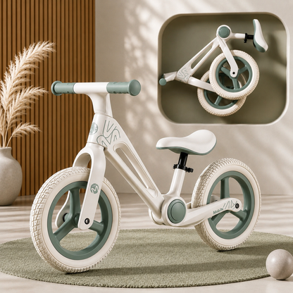 AMBERZ Foldster Balance Bike for Kids 2 to 5 Years Old | Foldable Toddler Cycle Without Pedals | Adjustable Seat | PU Wheels | Ideal for Boys & Girls.